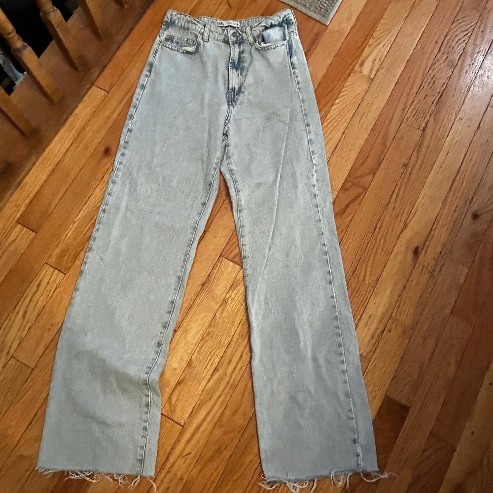 Zara Light Blue Flare & Wide Leg Jeans